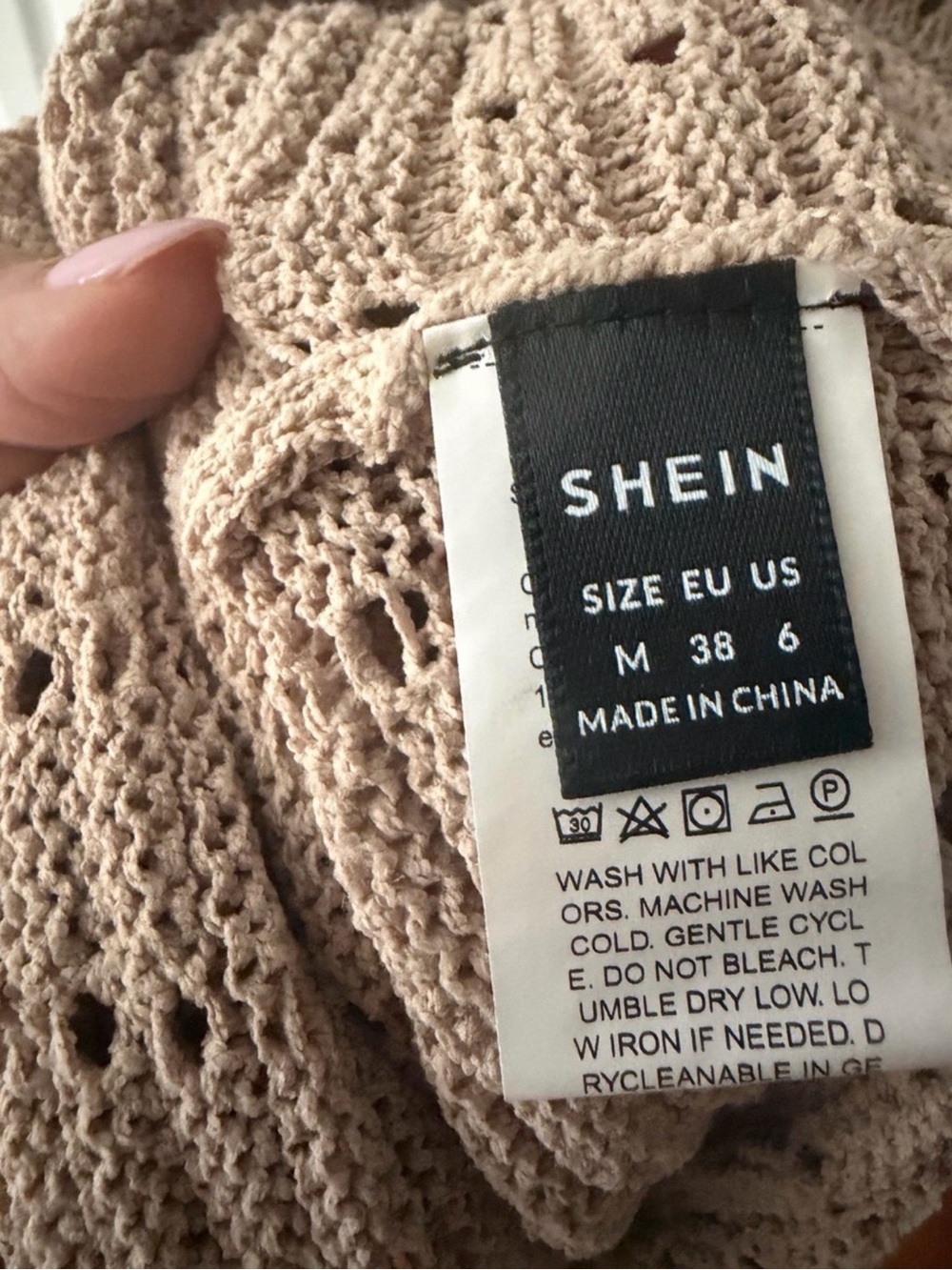 SHEIN Beige Crochet Knit Maxi Dress - Picture 6 of 6